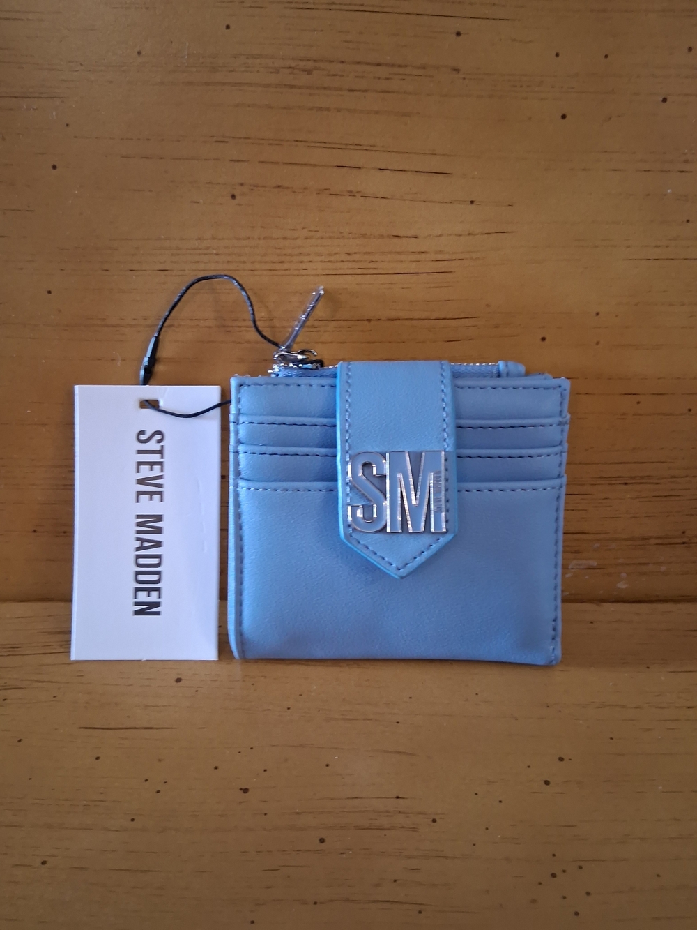 Steve Madden Light Blue SM Card Holder Wallet